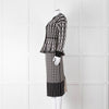 Alexander McQueen Black Cream Geometric Print Fit & Flare Cardigan