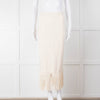 Sandro Cream Knit Fringed Midi Skirt