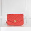 Chanel Orange Quilted Leather Envelope Waist bag