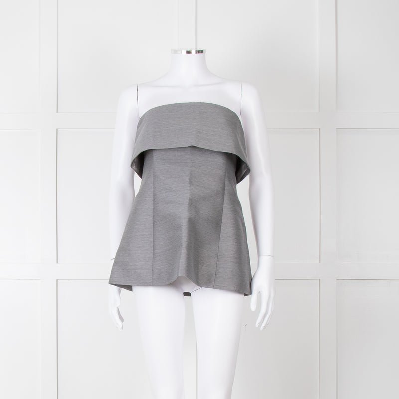 Toteme Grey Bandeau Top with Foldover