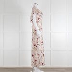 Lily & Lionel Cream Khaki Red Floral Sleeveless Maxi Dress