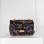 Chanel Black 2:55 224 Graffiti Flap Bag