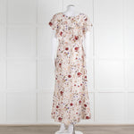 Lily & Lionel Cream Khaki Red Floral Sleeveless Maxi Dress