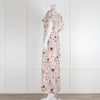 Lily & Lionel Cream Khaki Red Floral Sleeveless Maxi Dress