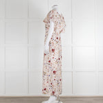 Lily & Lionel Cream Khaki Red Floral Sleeveless Maxi Dress