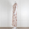 Lily & Lionel Cream Khaki Red Floral Sleeveless Maxi Dress
