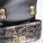 Chanel Black 2:55 224 Graffiti Flap Bag