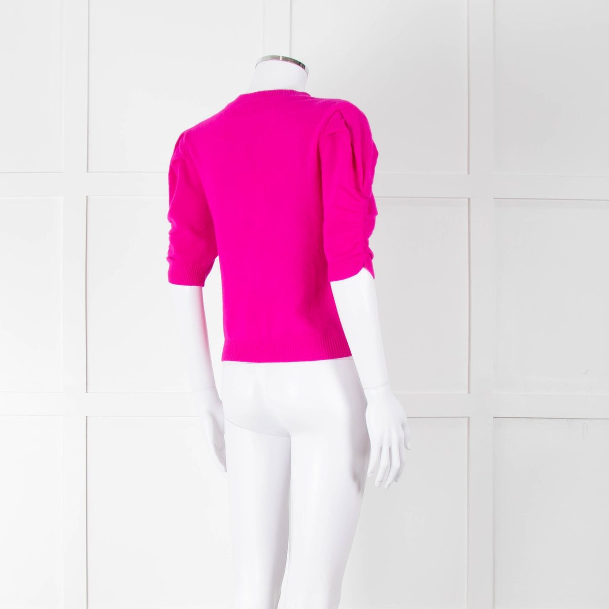 Frame Hot Pink Cashmere Short Sleeve Sweater