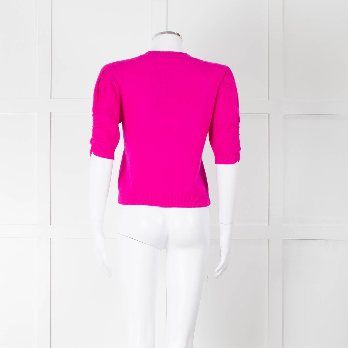 Frame Hot Pink Cashmere Short Sleeve Sweater