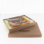 Burberry Beige Icon Stripe Logo Graphic Square Silk Scarf
