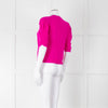 Frame Hot Pink Cashmere Short Sleeve Sweater