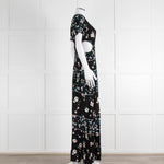 Ba&sh Black Cream Side Cut Out Floral Maxi Dress