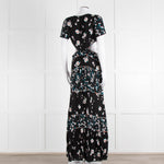 Ba&sh Black Cream Side Cut Out Floral Maxi Dress