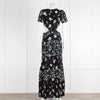 Ba&sh Black Cream Side Cut Out Floral Maxi Dress