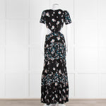Ba&sh Black Cream Side Cut Out Floral Maxi Dress