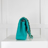 Chanel Turquoise Medium Classic Double Flap Lambskin Handbag