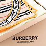 Burberry Beige Icon Stripe Logo Graphic Square Silk Scarf
