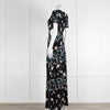Ba&sh Black Cream Side Cut Out Floral Maxi Dress