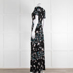 Ba&sh Black Cream Side Cut Out Floral Maxi Dress
