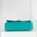 Chanel Turquoise Medium Classic Double Flap Lambskin Handbag