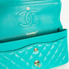 Chanel Turquoise Medium Classic Double Flap Lambskin Handbag