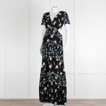 Ba&sh Black Cream Side Cut Out Floral Maxi Dress