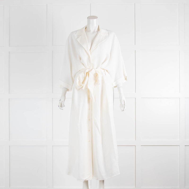 Raey Cream Creased Dolman Shirt Sleeve Dress