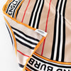 Burberry Beige Icon Stripe Logo Graphic Square Silk Scarf