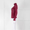 Rag & Bone Burgundy Lurex Long Sleeve Knit Top