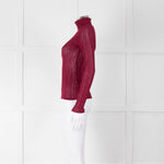 Rag & Bone Burgundy Lurex Long Sleeve Knit Top