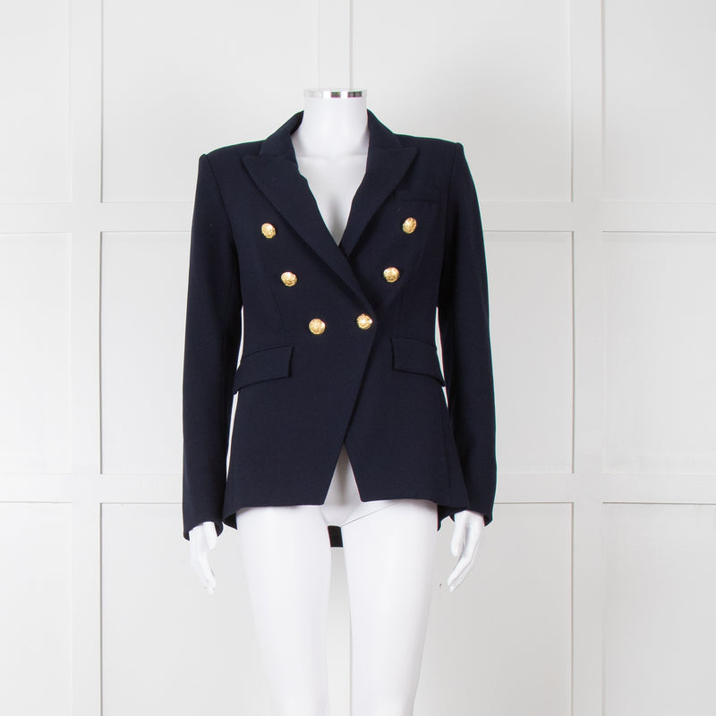 Veronica Beard Miller Dickey Navy Blazer With Gold Buttons