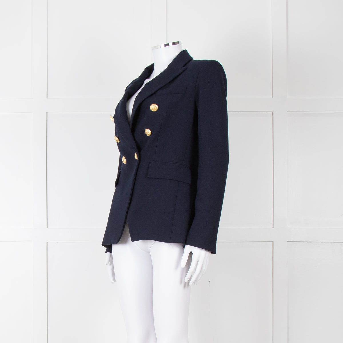 Veronica Beard Miller Dickey Navy Blazer With Gold Buttons