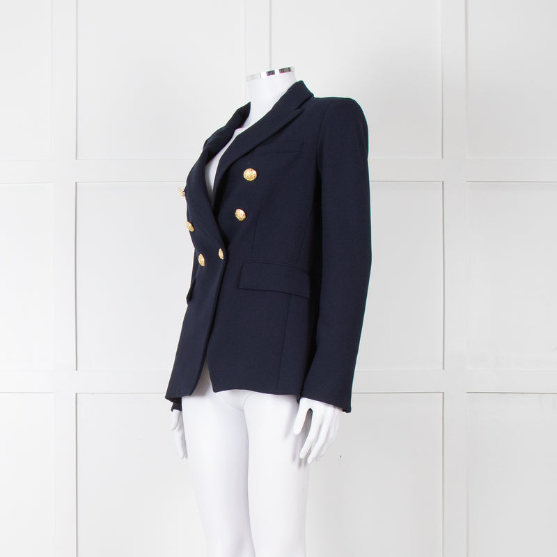 Veronica Beard Miller Dickey Navy Blazer With Gold Buttons