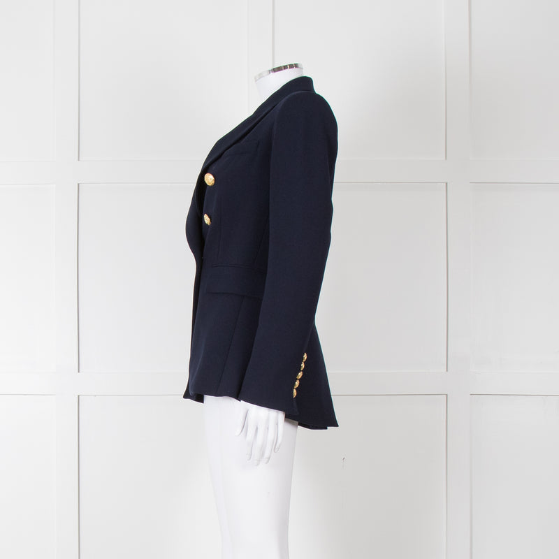 Veronica Beard Miller Dickey Navy Blazer With Gold Buttons