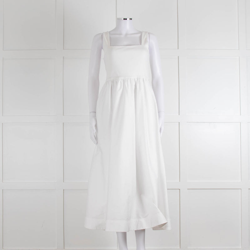 ME + EM White Sleeveless Cotton Long Dress