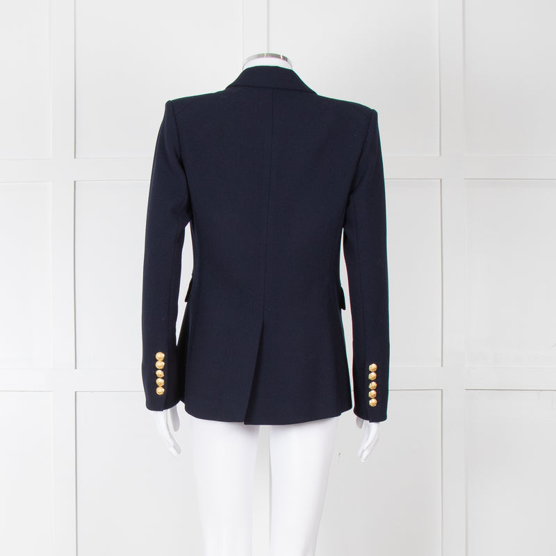 Veronica Beard Miller Dickey Navy Blazer With Gold Buttons