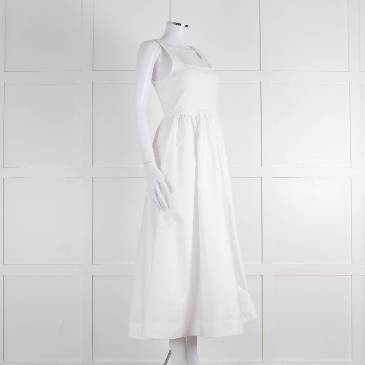 ME + EM White Sleeveless Cotton Long Dress