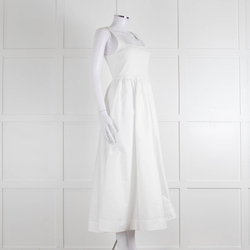 ME + EM White Sleeveless Cotton Long Dress