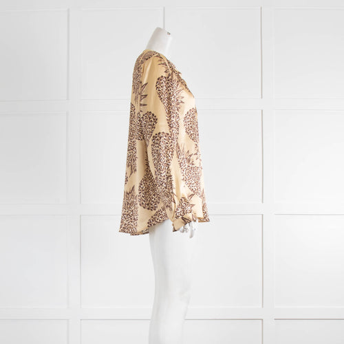 Charlotte Sparre Brown Pineapple Print Silk Mix Blouse