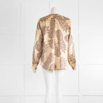Charlotte Sparre Brown Pineapple Print Silk Mix Blouse