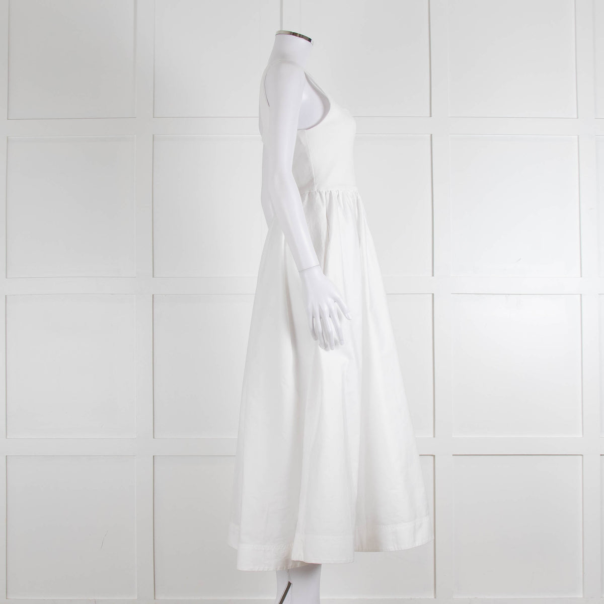 ME + EM White Sleeveless Cotton Long Dress