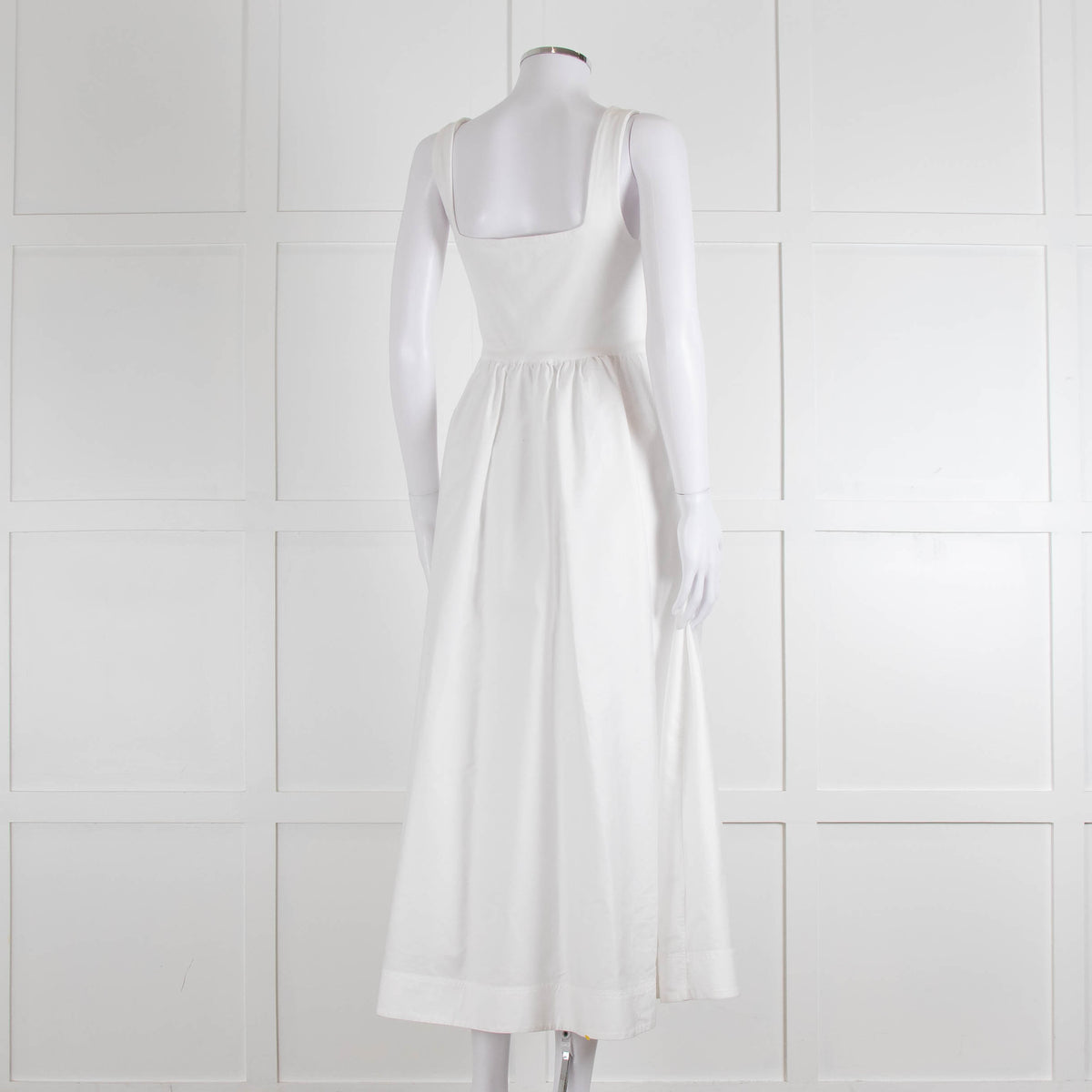 ME + EM White Sleeveless Cotton Long Dress