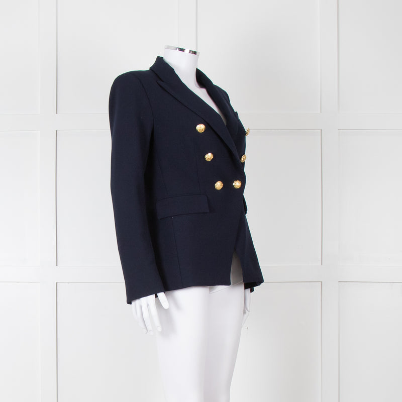 Veronica Beard Miller Dickey Navy Blazer With Gold Buttons