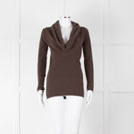Vince Brown Cashmere Wide Neck Sweater