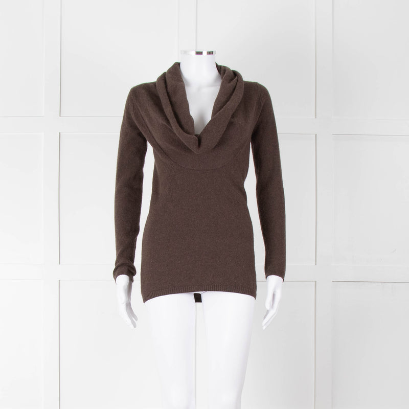 Vince Brown Cashmere Wide Neck Sweater