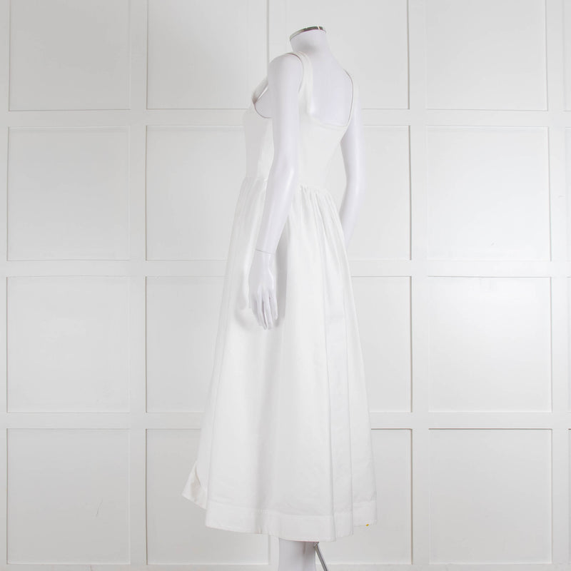 ME + EM White Sleeveless Cotton Long Dress