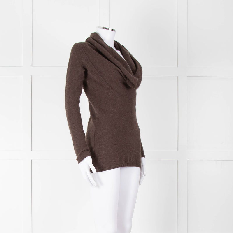 Vince Brown Cashmere Wide Neck Sweater