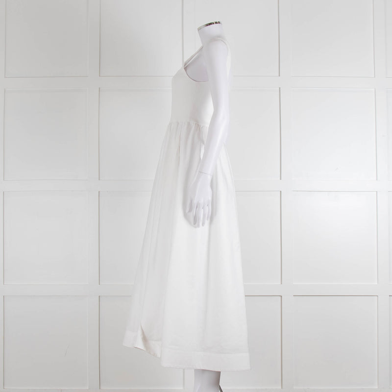 ME + EM White Sleeveless Cotton Long Dress