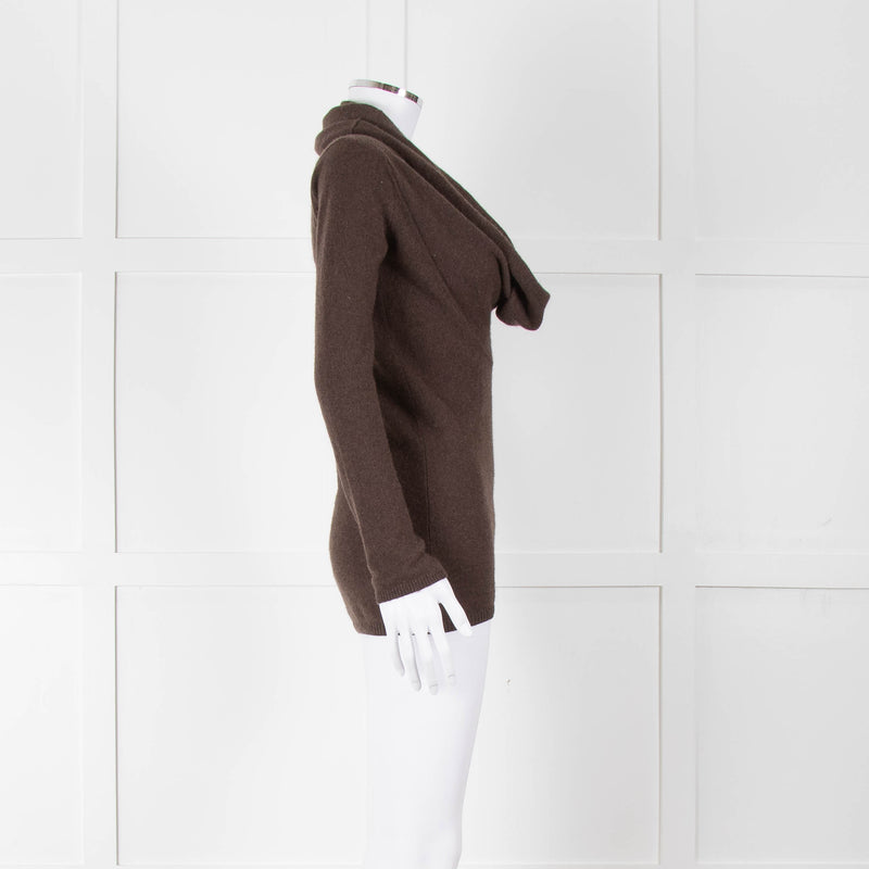 Vince Brown Cashmere Wide Neck Sweater