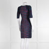 M Missoni Blue Pink Turquoise Knitted Body Con Dress